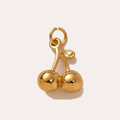 Charms Frutas de acero inoxidable chapados en oro de 18 quilates